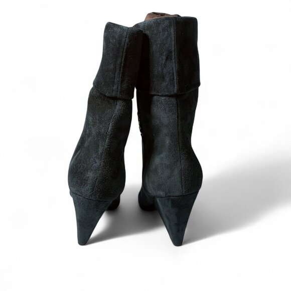 Saint Laurent Women's Liz 85 Luxor Suede Booties Sabble Brown EU 37.5 NIB - Picture 5 of 16